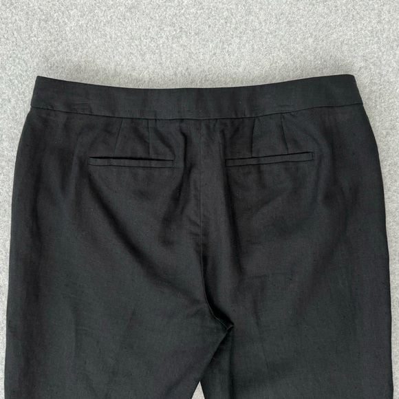 Talbots Womens Pants Size 12 Petite Linen Capri Culottes 34 x 21 Black Pockets - Picture 6 of 15